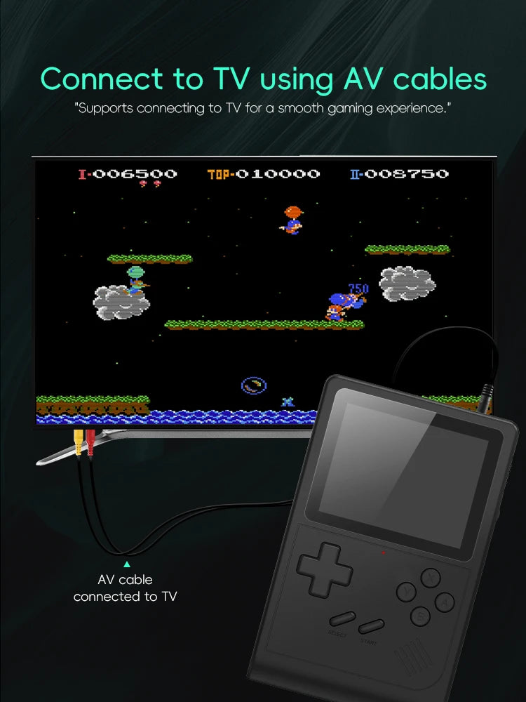 Portable Retro Handheld Game Console – Mini GB300 with NES/SNES/GBA Emulators, Perfect Kid Gift