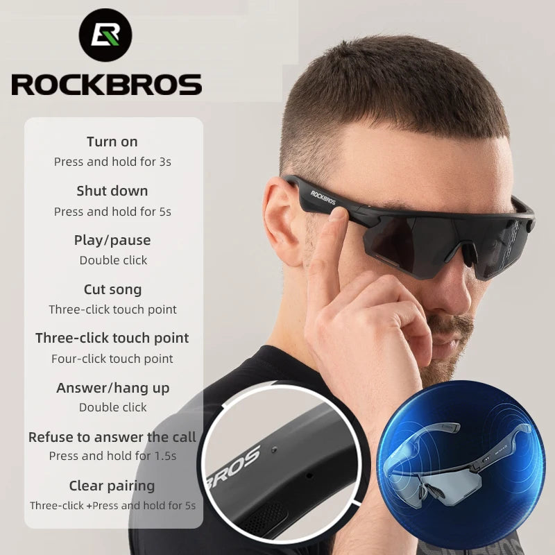 Cycling Glasses – Bluetooth Polarized, UV400 Protection, MP3 & Call Support, 120mAh Battery