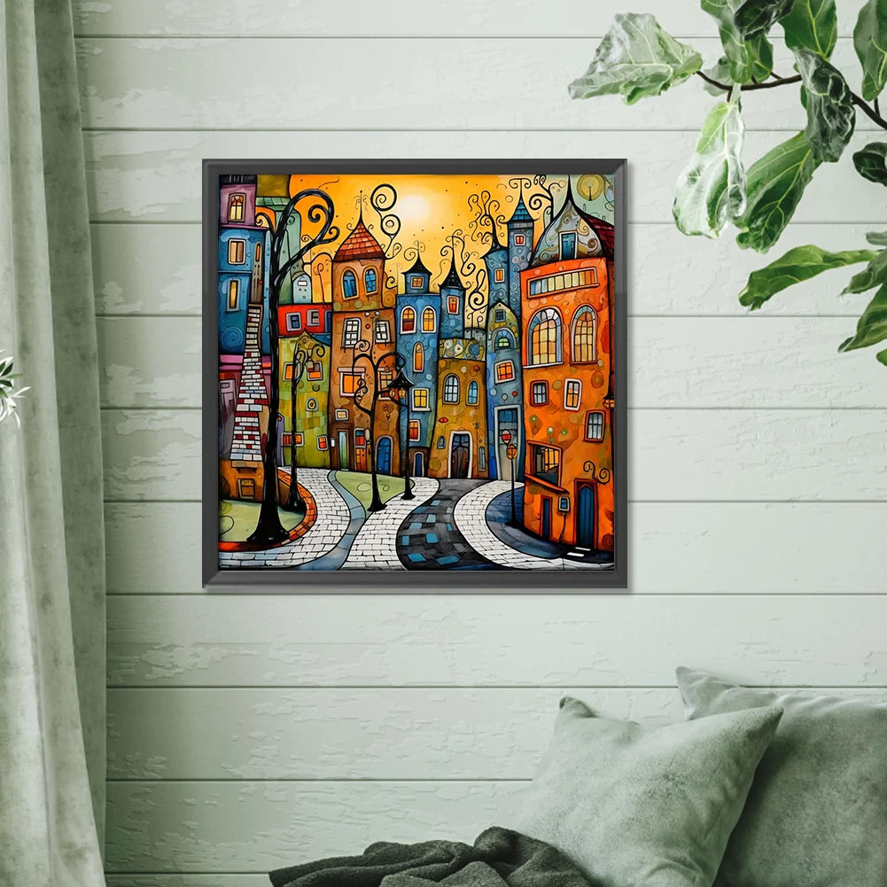 5D DIY Diamond Painting Kit – Vibrant Street Scene for Creative Home Decor - The Prime Shop