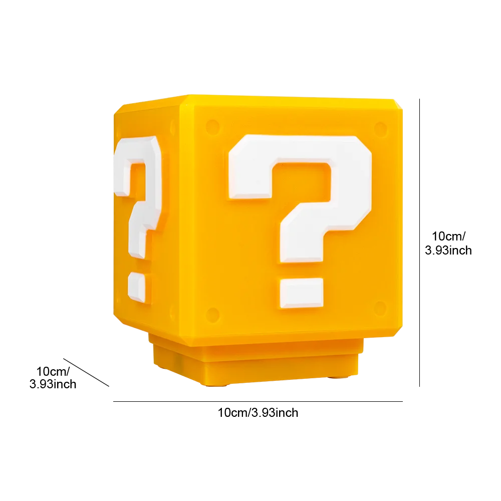 Super Mario Night Light with Music Anime Peripherals LED Question Mark Toad Children Bedroom Bedside Lamp USB Charging Gifts - The Prime Shop