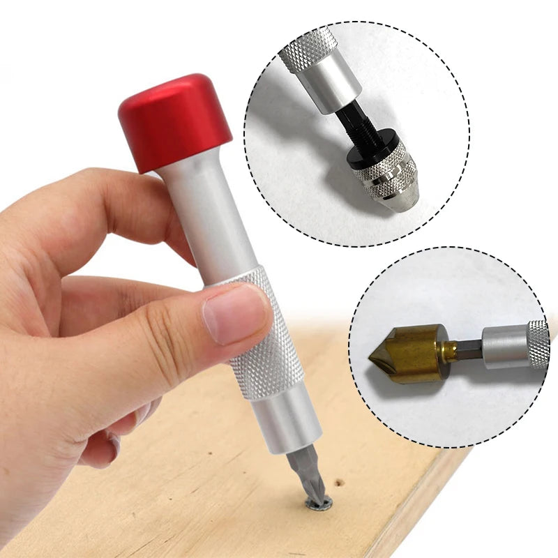 Aluminum Red Hat Reinforced Screwdriver Handle for Manual Drilling, Automotive, and Home Repairs