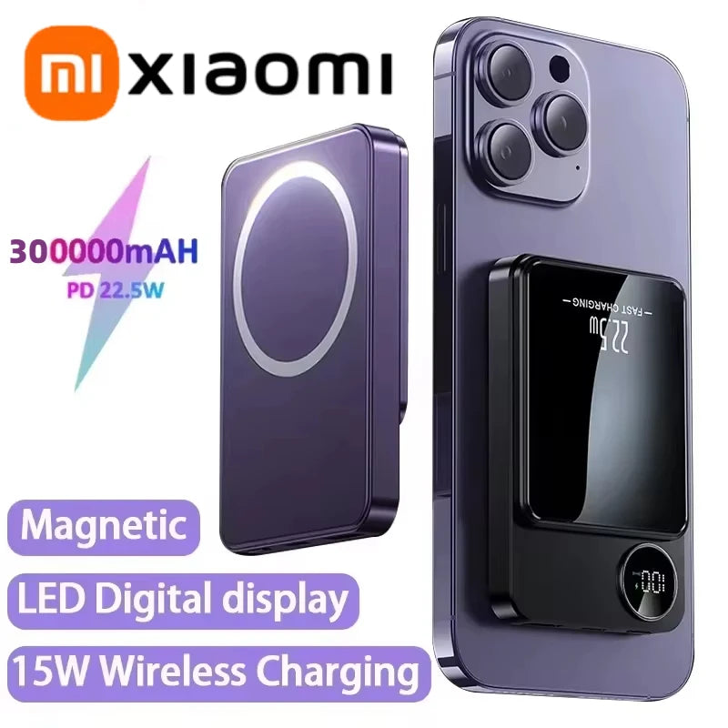 MagSafe Power Bank – Ultra-Thin Wireless Fast Charger for iPhone & Samsung XIAOMI 30,000mAh