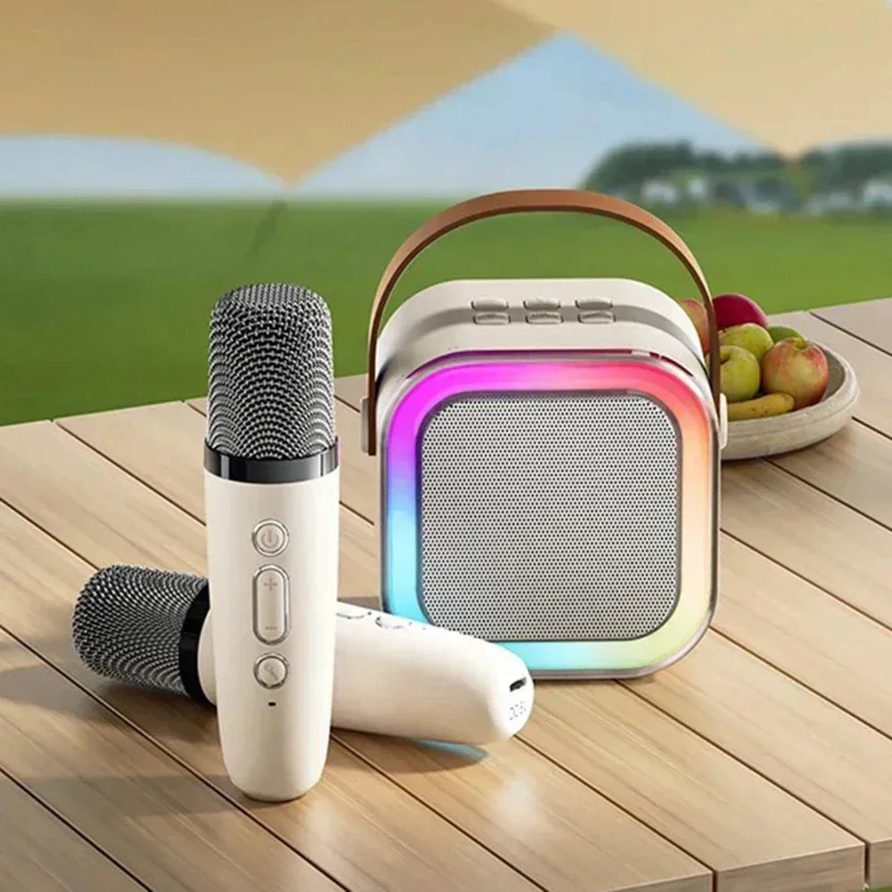 Portable Karaoke Machine Bluetooth 5.3 PA Speaker with 1-2 Wireless Microphones