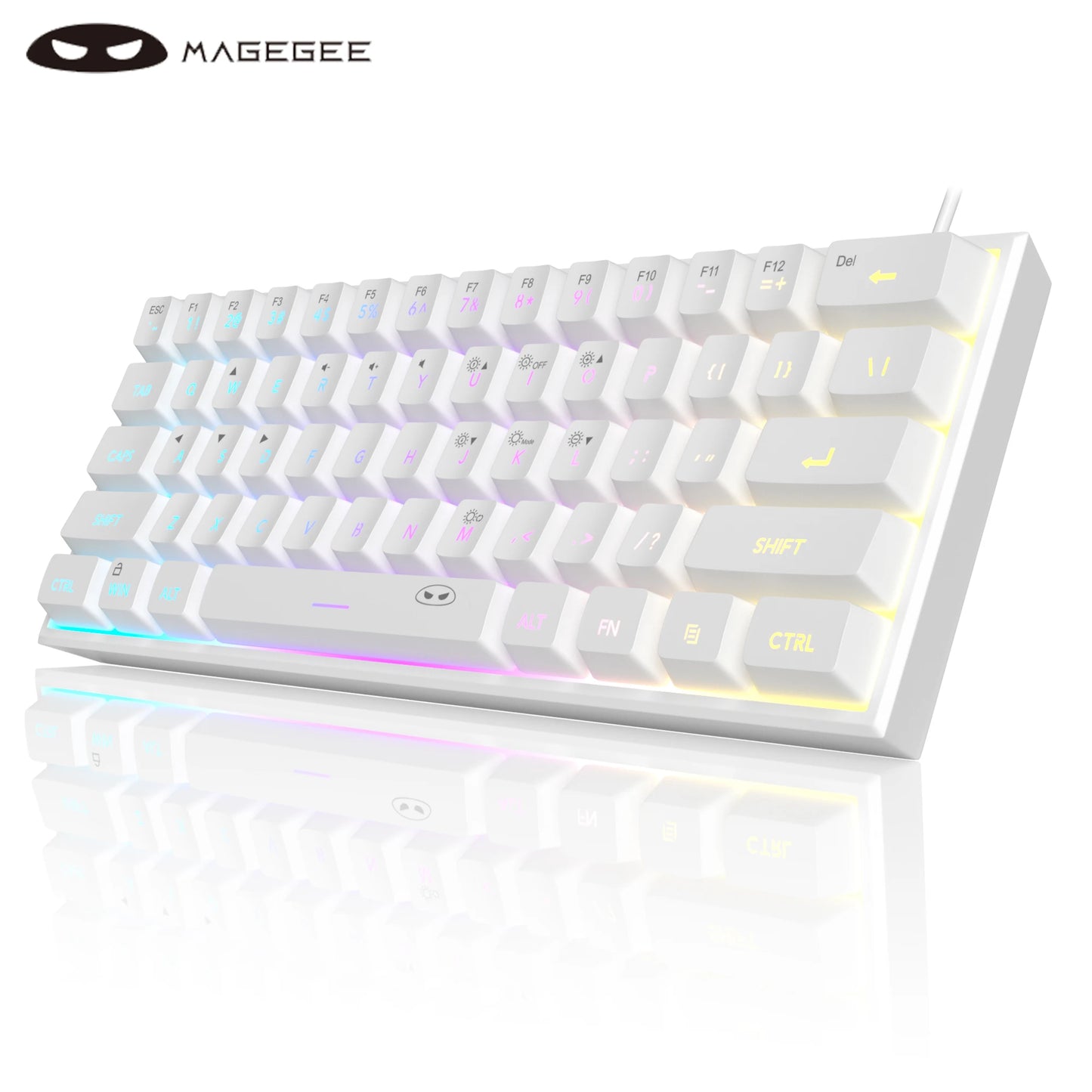 Mini Gaming Keyboard – RGB Backlit, 61-Key Compact, Waterproof & Ergonomic TS91 Design