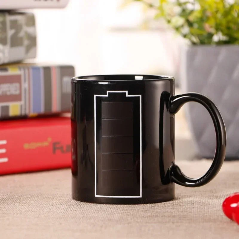 Color Changing Ceramic Mug – Heat Sensitive Battery Pattern Cup