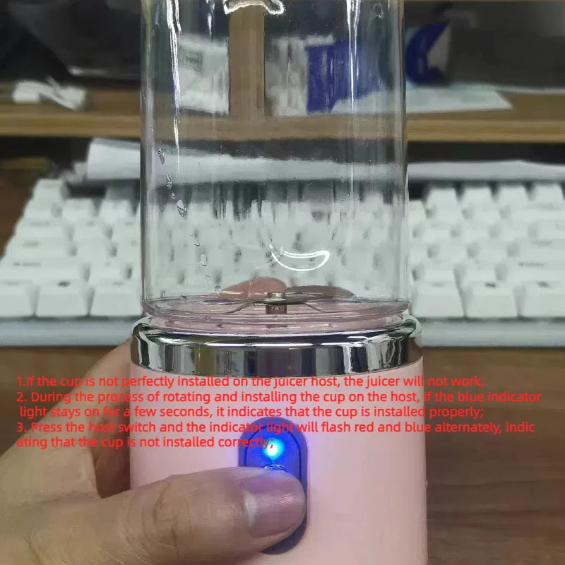 Portable Blender Bottle Electric 6 Blades Multifunction Juice Blender Fresh Juice Smoothie Blender Ice CrushCup Food Processor - The Prime Shop