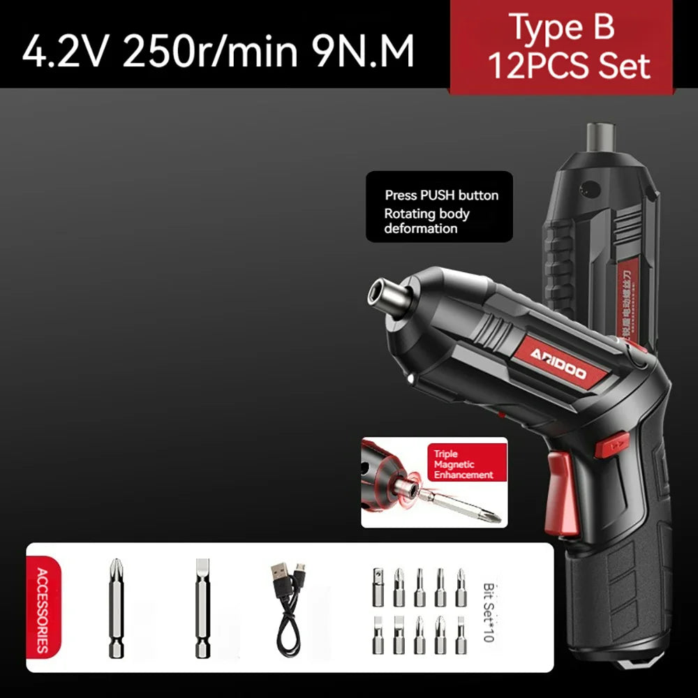 Portable Electric Screwdriver – Compact, Rechargeable Tool for Easy DIY Projects - The Prime Shop