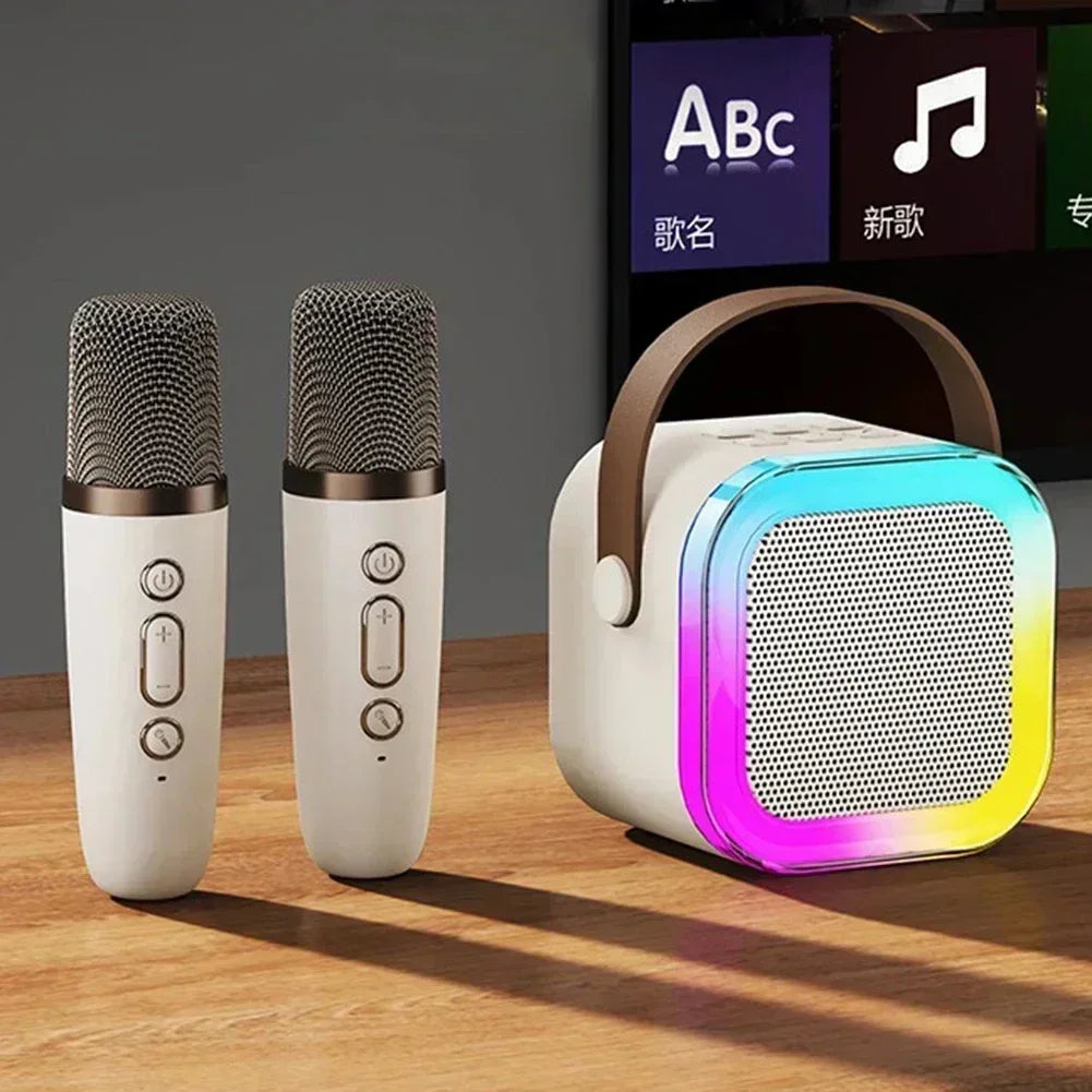 Portable Karaoke Machine Bluetooth 5.3 PA Speaker with 1-2 Wireless Microphones