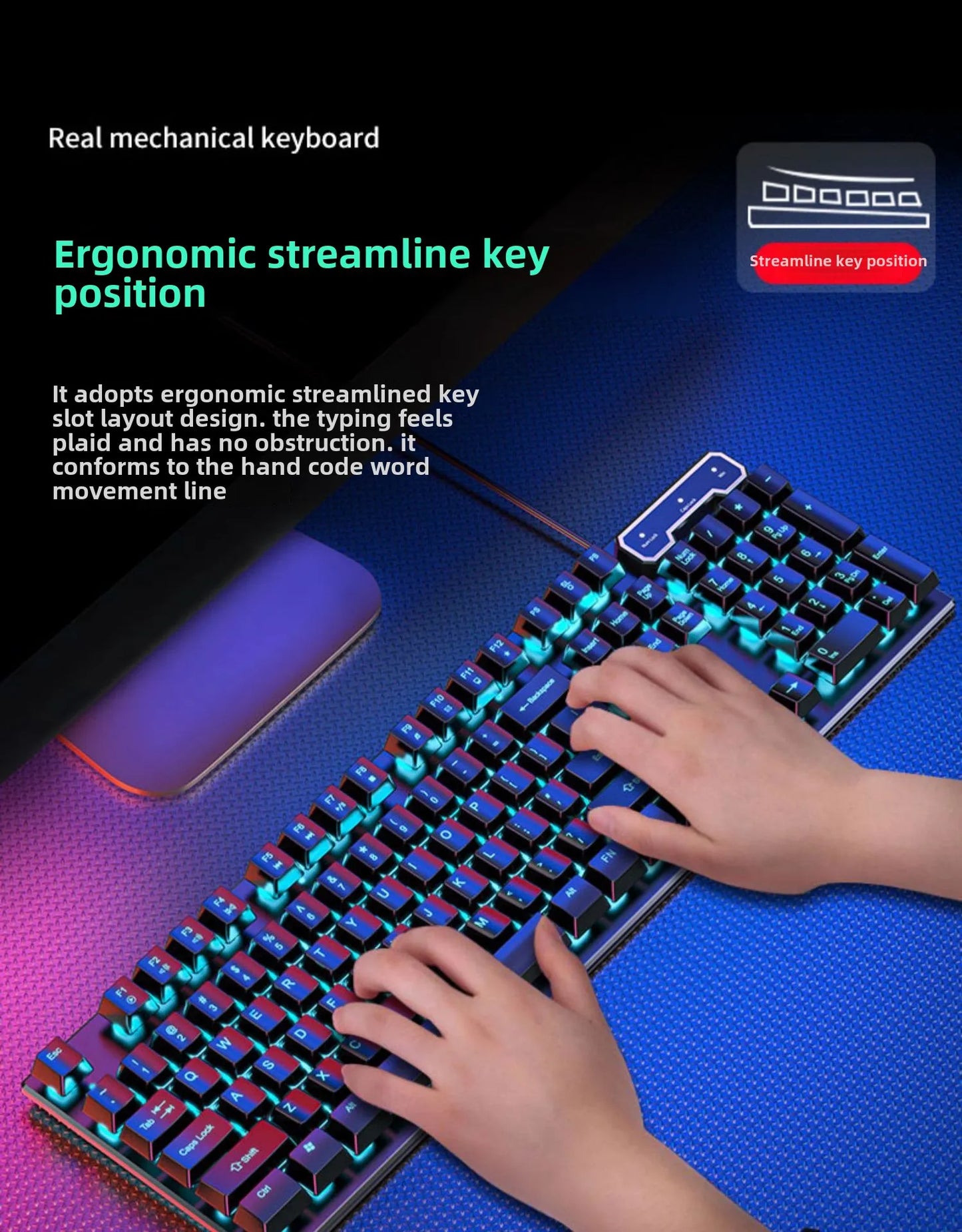 Wired USB RGB Gaming Keyboard & Mouse Combo – Ergonomic, Waterproof Set for Desktop Gamers