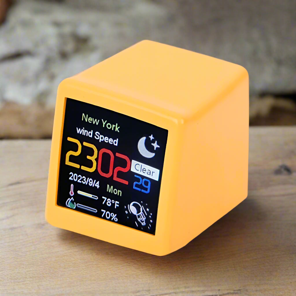 Mini Smart Wi-Fi Weather Station Clock – DIY GIFs & Digital Album for Game Room Decor