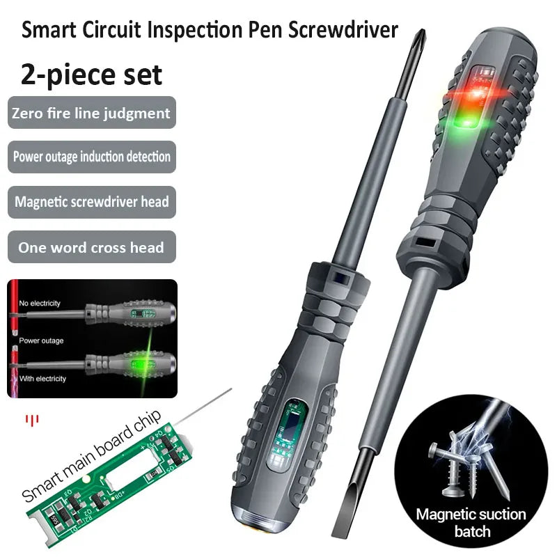 Electrician Screwdriver 12-220V Voltage Tester Pen – AC/DC Induction Insulated Hand Tools