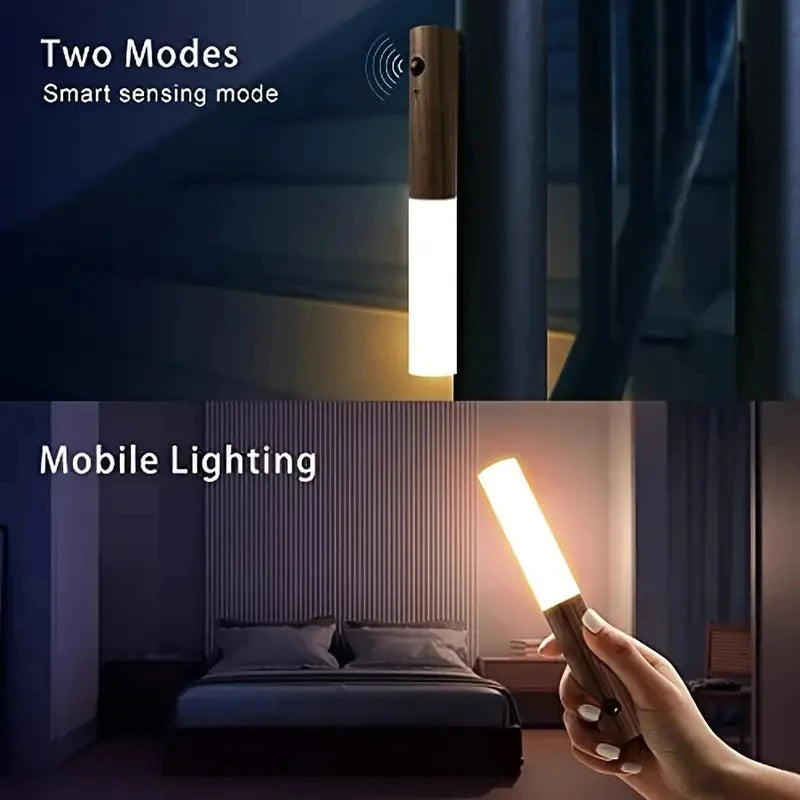 Intelligent LED Motion Sensor Night Light – Rechargeable, Wall-Mount for Hallways, Cabinets, Bathrooms - The Prime Shop