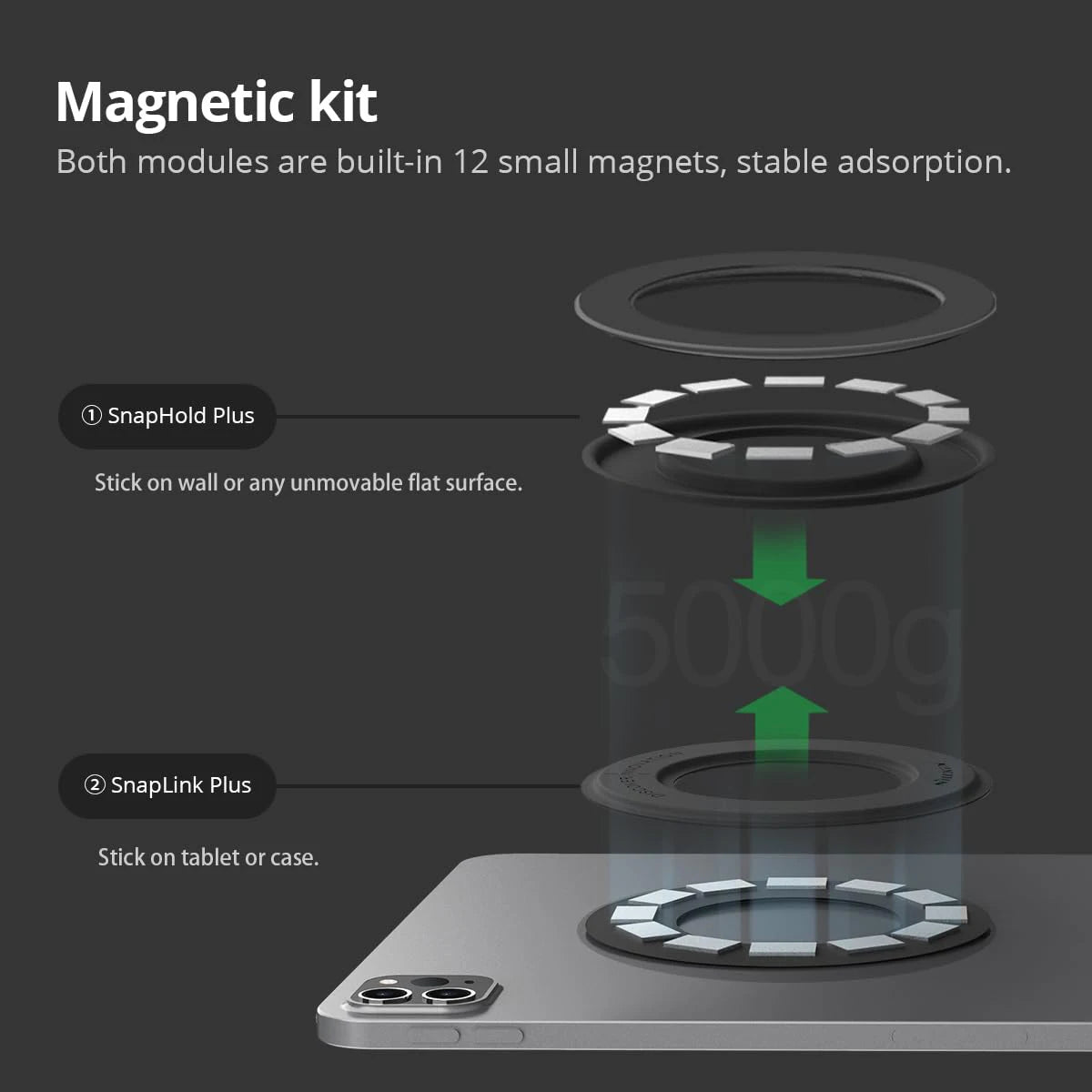 Magnetic Tablet Wall Mount – SnapHold iPad Holder for Home, Office & Fridge Use