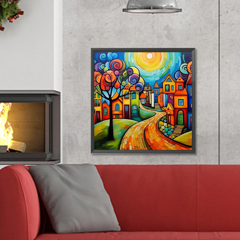 5D DIY Diamond Painting Kit – Vibrant Street Scene for Creative Home Decor - The Prime Shop