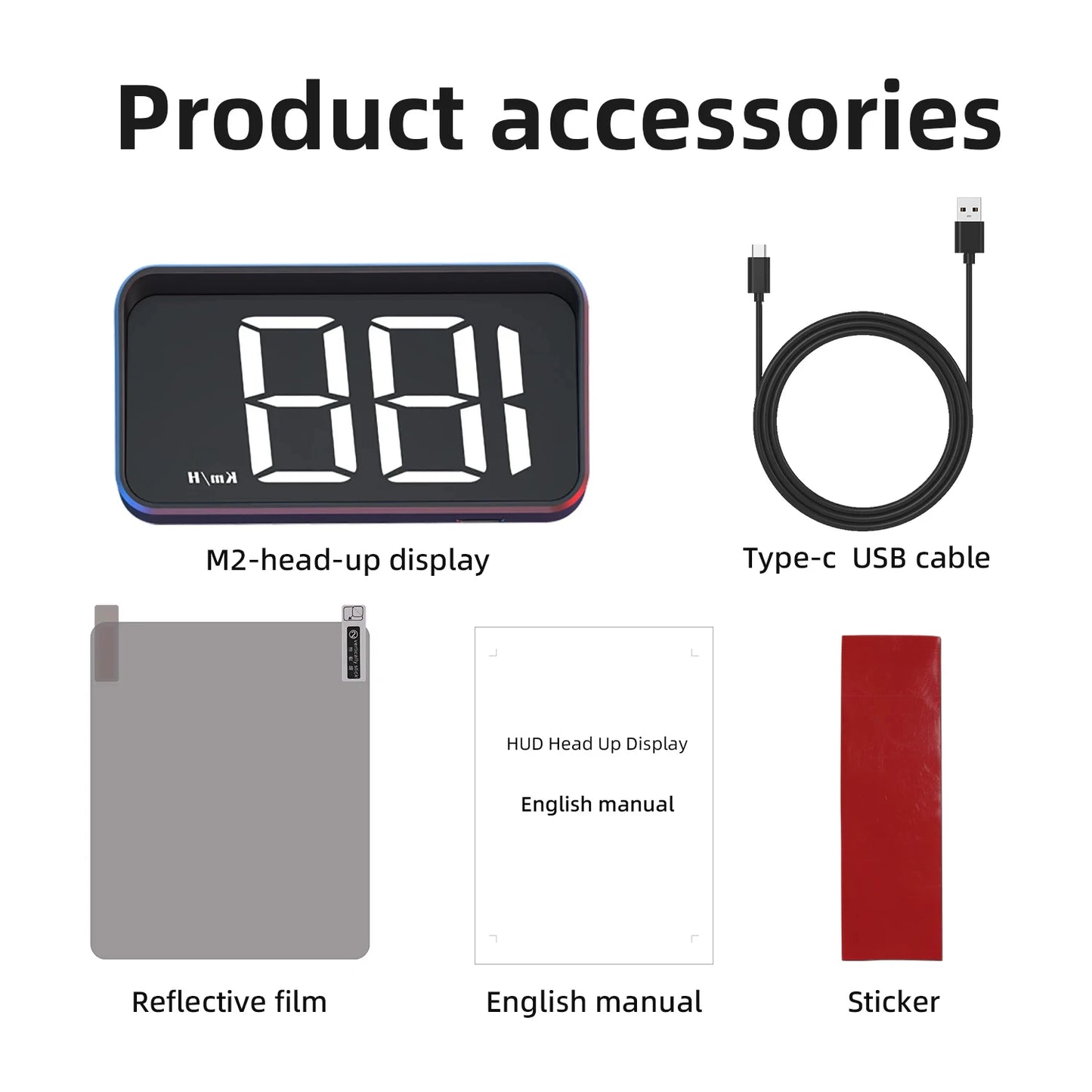 Car Head-Up Display – GPS Digital M2 Speedometer HUD Projector for All Vehicles
