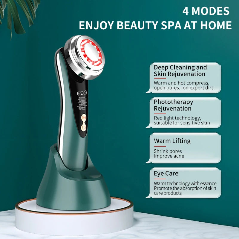 Microcurrent Facial Massager – Skin Rejuvenation Beauty Tool in Pink/Green/Red - The Prime Shop