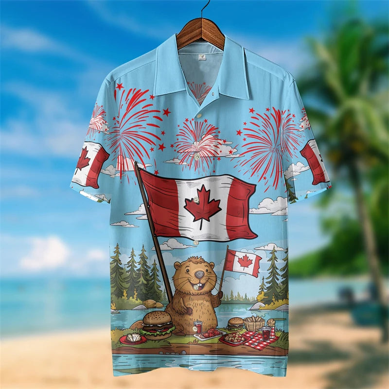 Happy Canada Day 3D Shirt – Maple Leaf Patriotic Tee for Men & Women