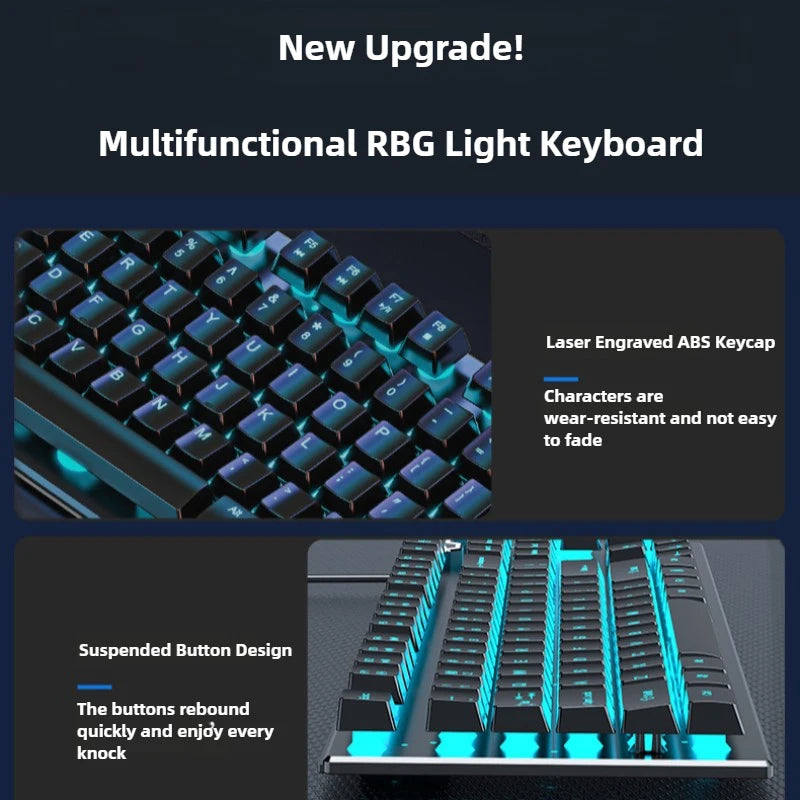 Wired USB RGB Gaming Keyboard & Mouse Combo – Ergonomic, Waterproof Set for Desktop Gamers