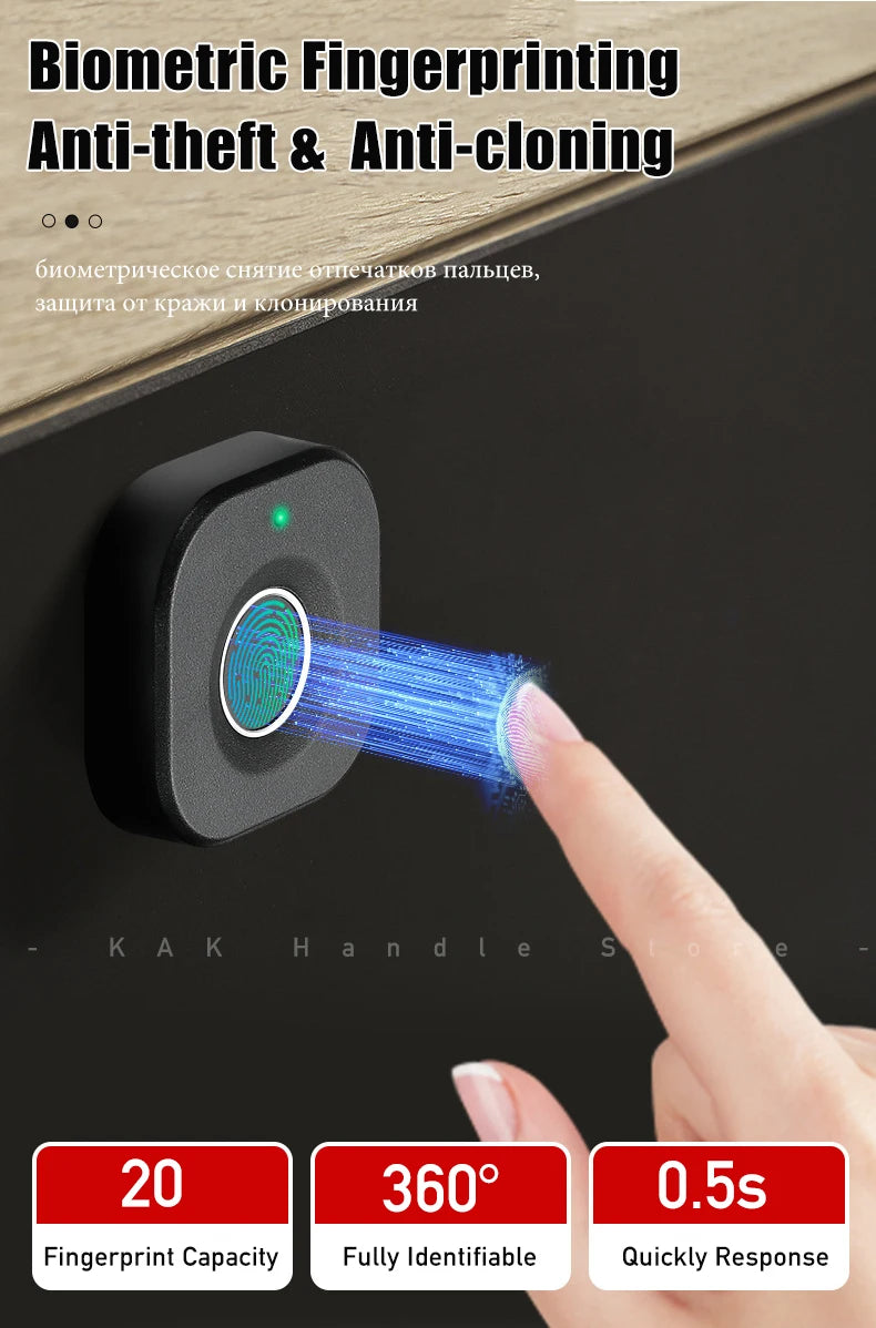 Biometric Fingerprint Keyless Cabinet Lock with Anti-Theft Smart Drawer Security and Long Standby