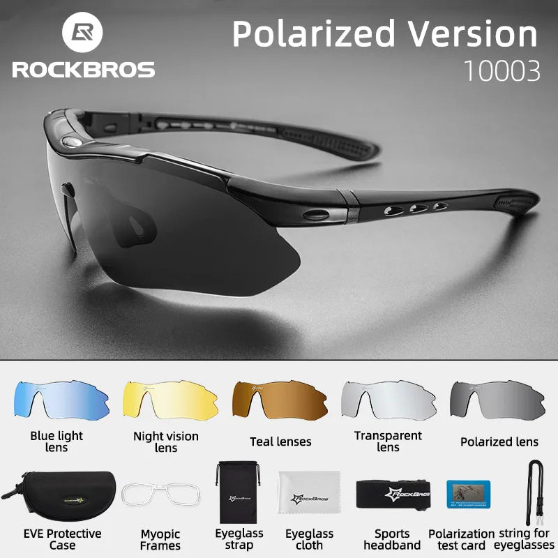 Polarized Cycling Glasses – Photochromic Sports Sunglasses with Multi-Lens for MTB & Outdoor Rides