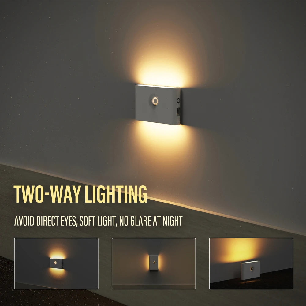 LED Induction Night Light, Wireless USB Rechargeable, Motion Sensor for Bedroom, Corridor, Cabinet
