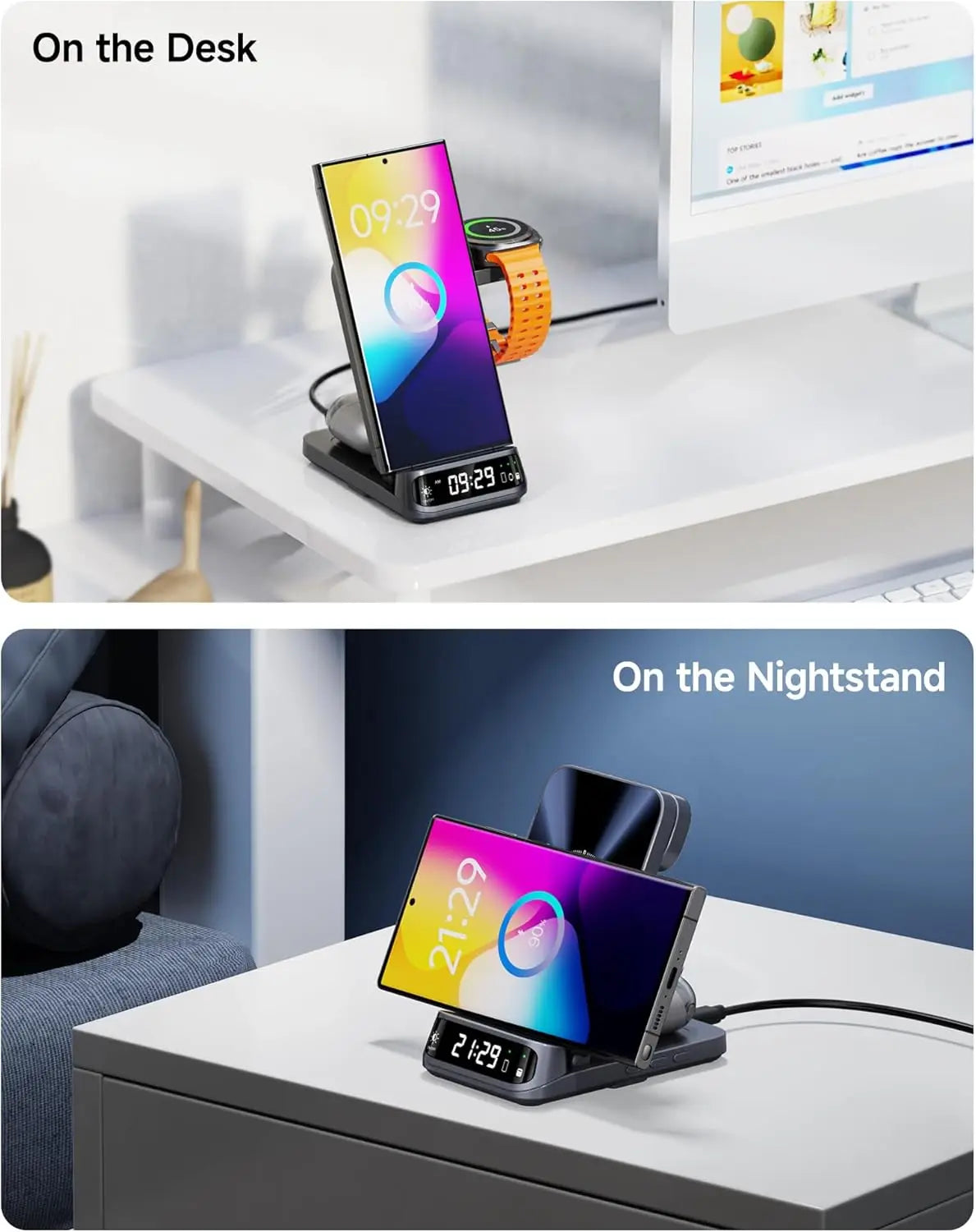 Wireless Charging Station – For Samsung S25/S24 Ultra, Z Flip/Fold, Galaxy Watch 7 & Buds 3