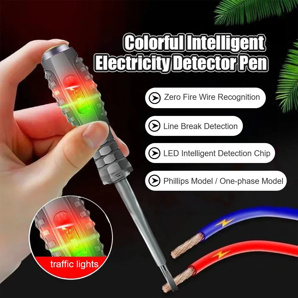 Electrician Screwdriver 12-220V Voltage Tester Pen – AC/DC Induction Insulated Hand Tools