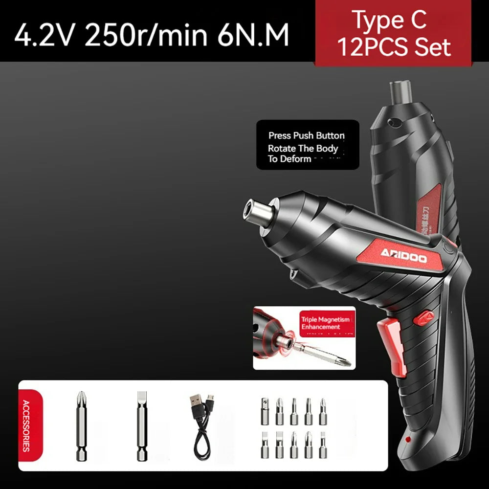 Portable Electric Screwdriver – Compact, Rechargeable Tool for Easy DIY Projects - The Prime Shop