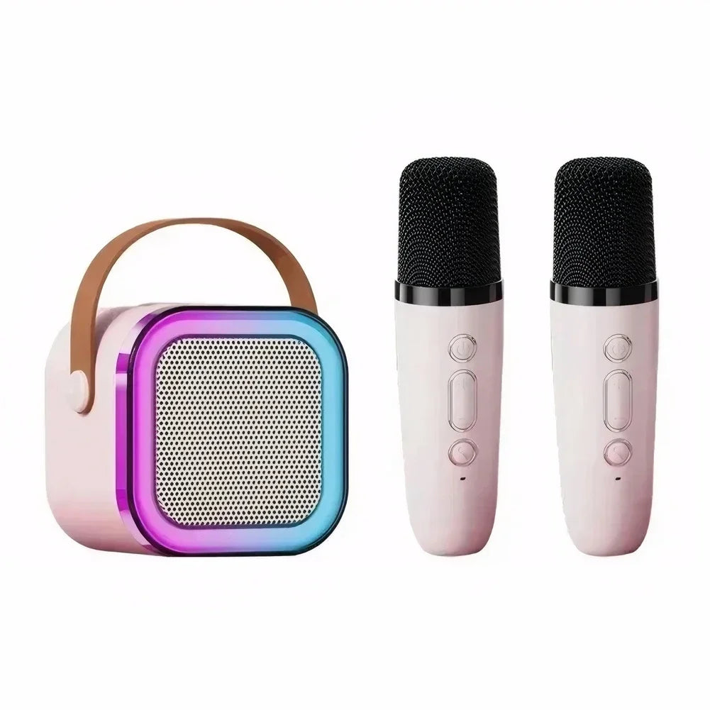 Portable Karaoke Machine Bluetooth 5.3 PA Speaker with 1-2 Wireless Microphones