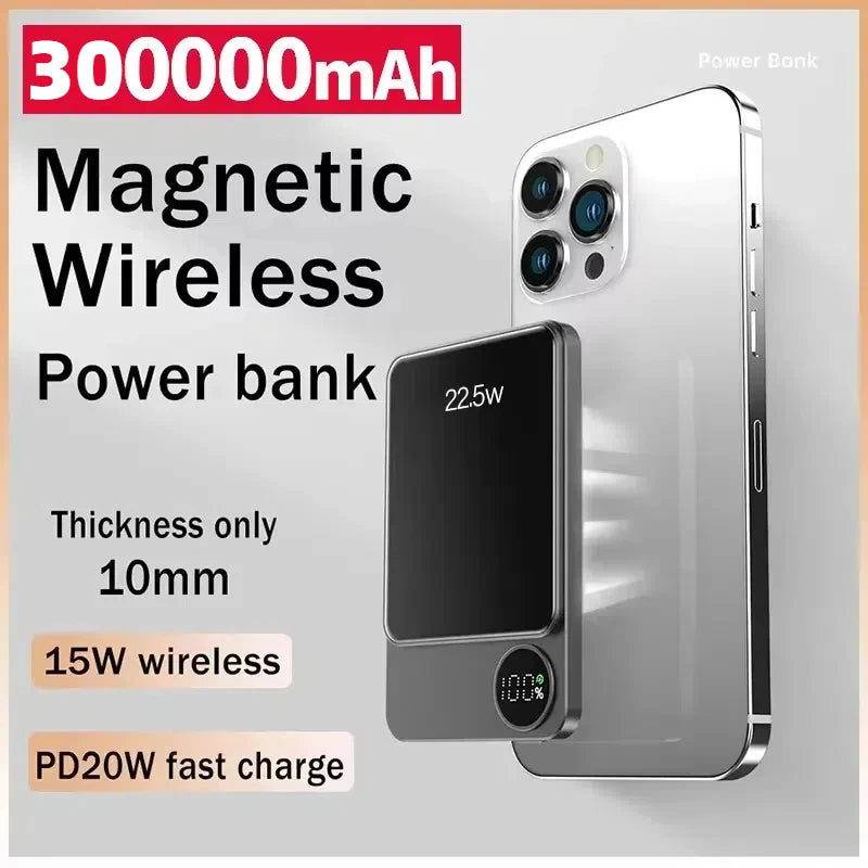 MagSafe Power Bank – Ultra-Thin Wireless Fast Charger for iPhone & Samsung XIAOMI 30,000mAh