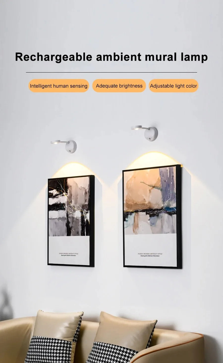 Motion Sensor Night Light - Wireless USB LED for Kitchen, Bedroom, Living Room - The Prime Shop