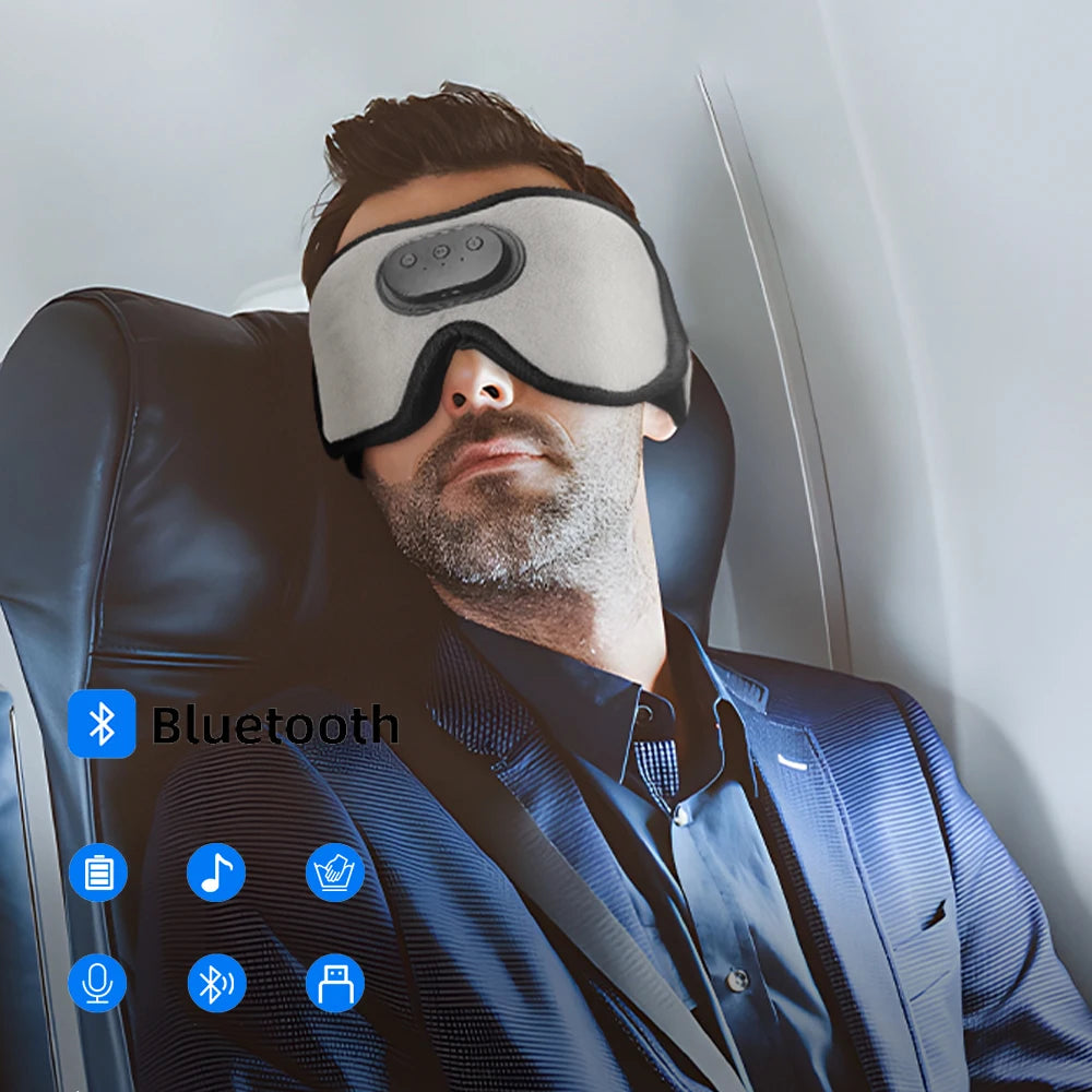 Sleep Headphones 5.2 Bluetooth Sleep Mask Cooling Eye Shade with Music and Ultra Thin Speakers for Sleeping Travel - The Prime Shop