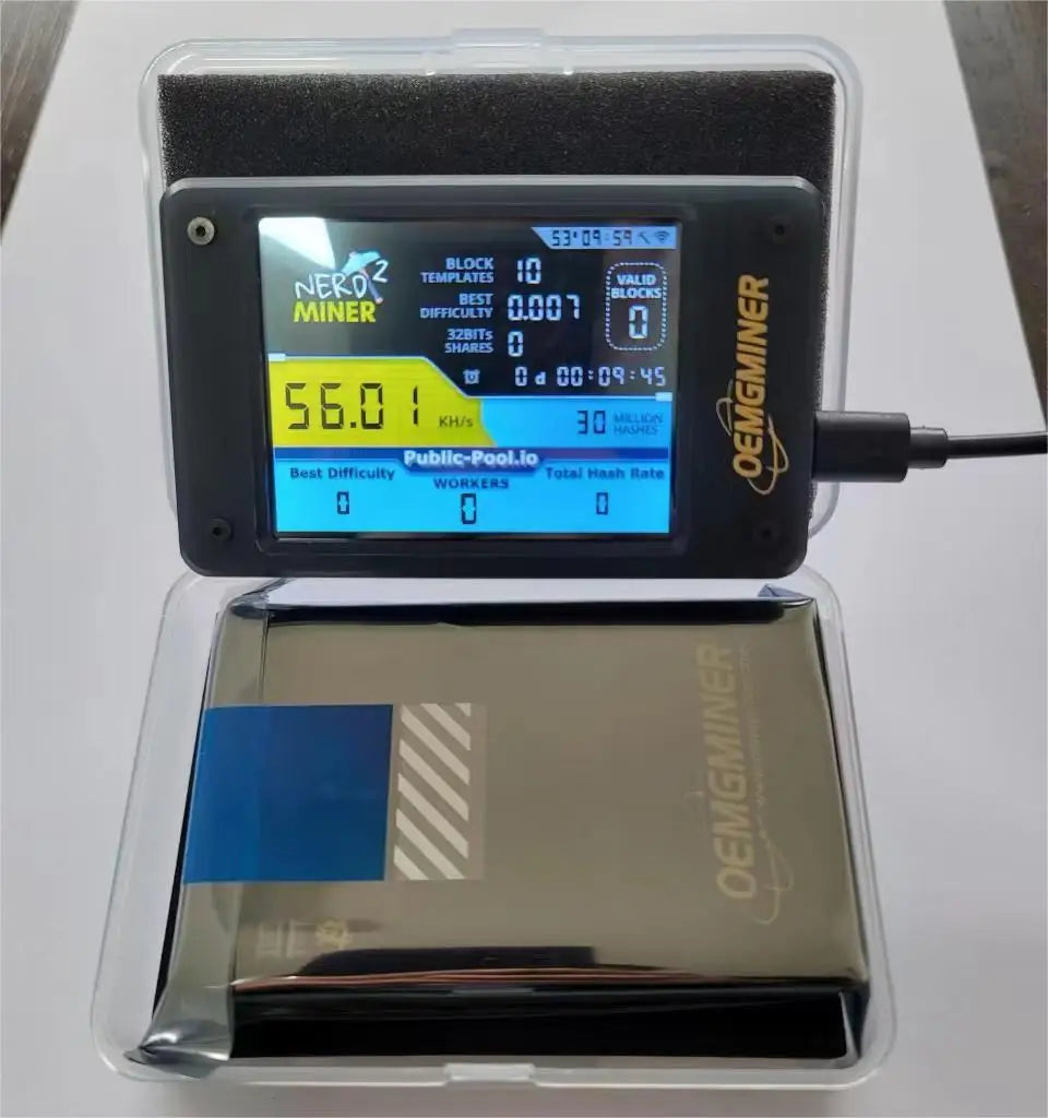 Nerdminer V2 Firmware 1.6.3 T-Display S3 Board 78K/S Hashrate BTC Solo Miner