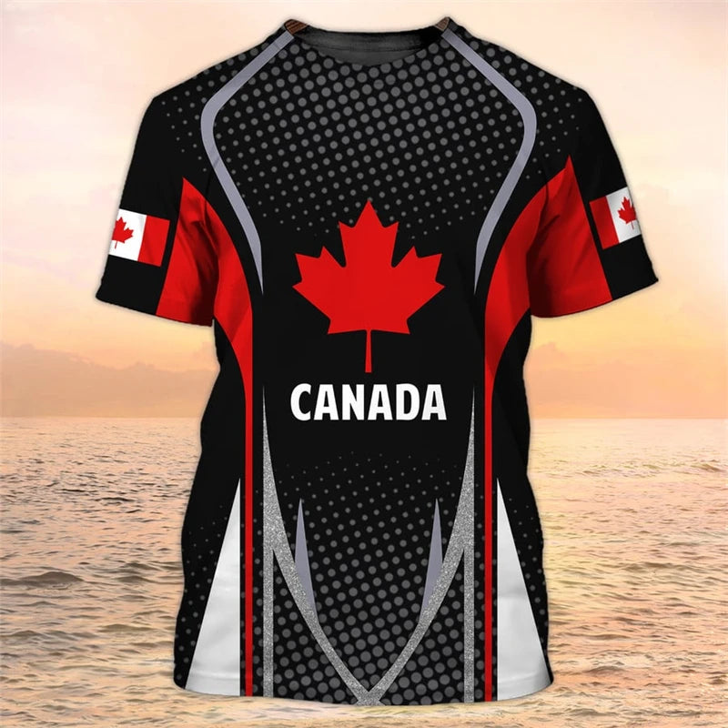 Canada Flag T-Shirt – Maple Leaf Short Sleeve Casual Tee for Men & Women