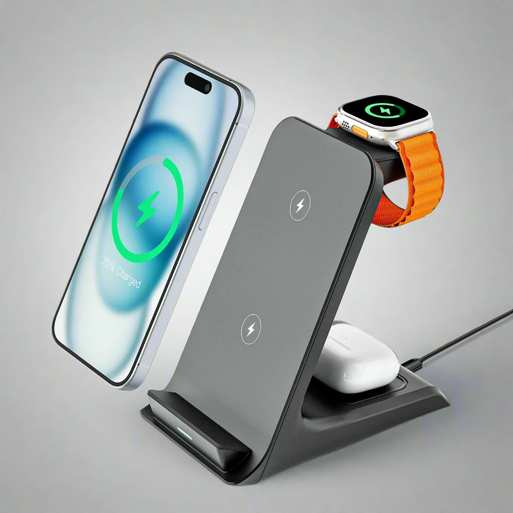 Wireless Charger 3 in 1 Stand Fast Charging Station Dock For Apple iPhone iWatch Airpods