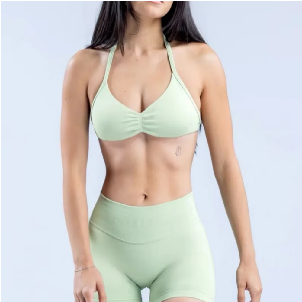 Seamless Strappy Sports Impact Bra – Supportive & Breathable for Yoga, Gym & Running