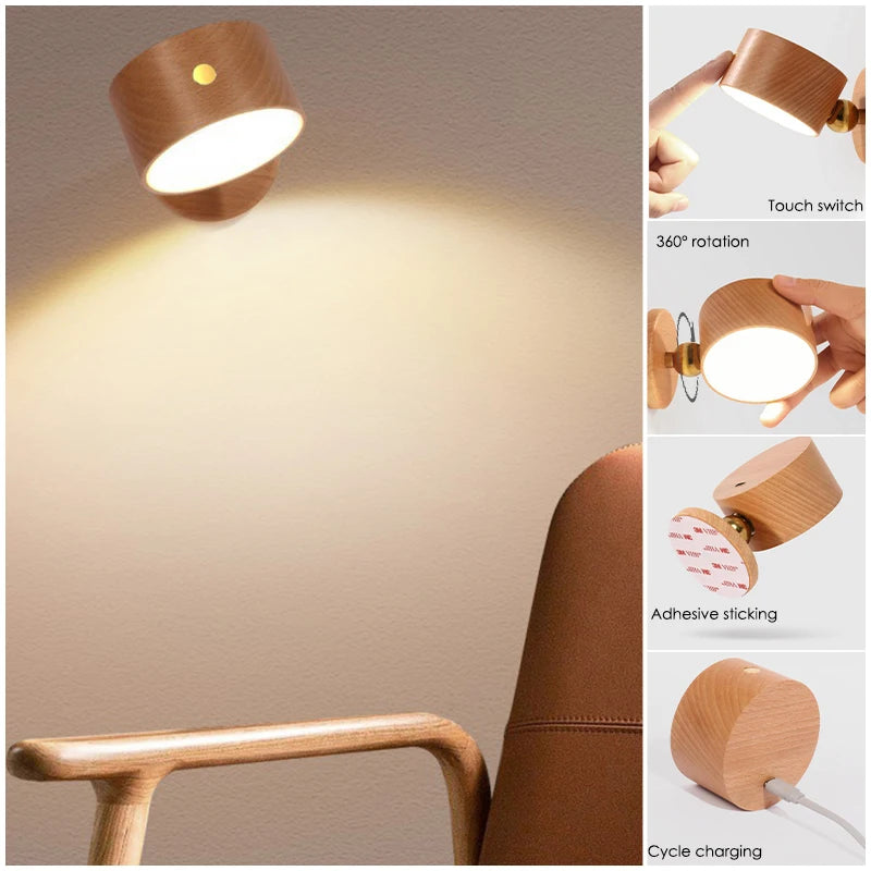 LED Wall Lamp – Indoor Decorative Light with Remote, Dimmable, USB Rechargeable, Ideal for Living Room or Stairs - The Prime Shop