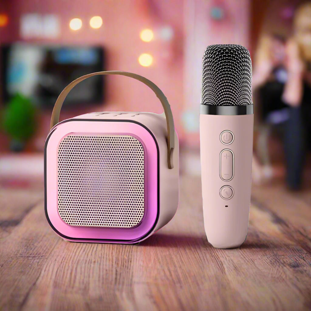 Portable Karaoke Machine Bluetooth 5.3 PA Speaker with 1-2 Wireless Microphones