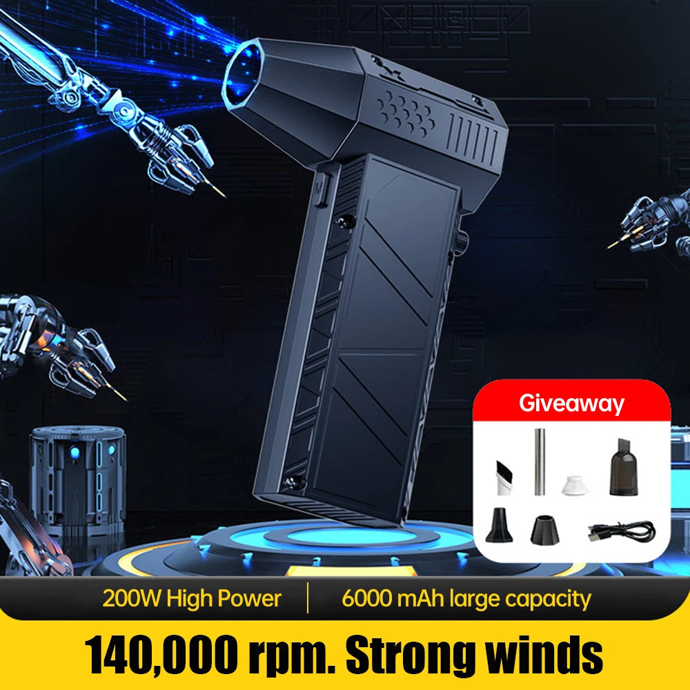 X6 140000RPM Powerful Air Blower – Type-C Rechargeable Turbo Jet Vacuum Dust Cleaner