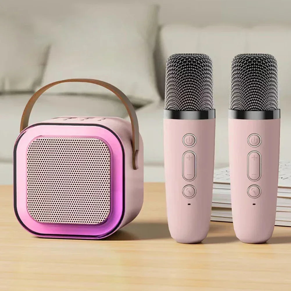 Portable Karaoke Machine Bluetooth 5.3 PA Speaker with 1-2 Wireless Microphones