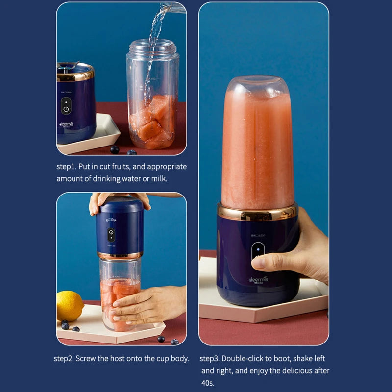 Xiaomi Double Cup Portable Blender - USB Rechargeable for Juices, Smoothies & Milkshakes - The Prime Shop