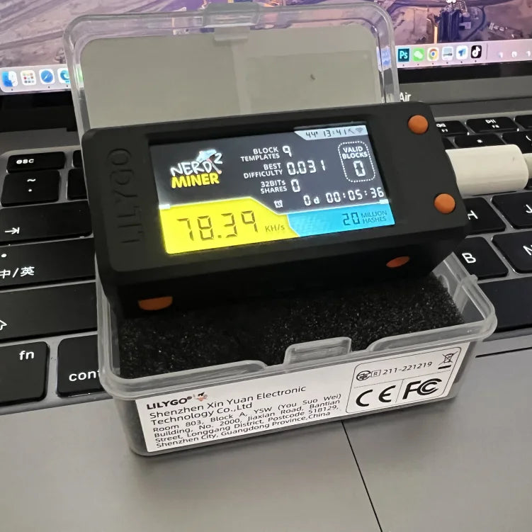 Nerdminer V2 Firmware 1.6.3 T-Display S3 Board 78K/S Hashrate BTC Solo Miner