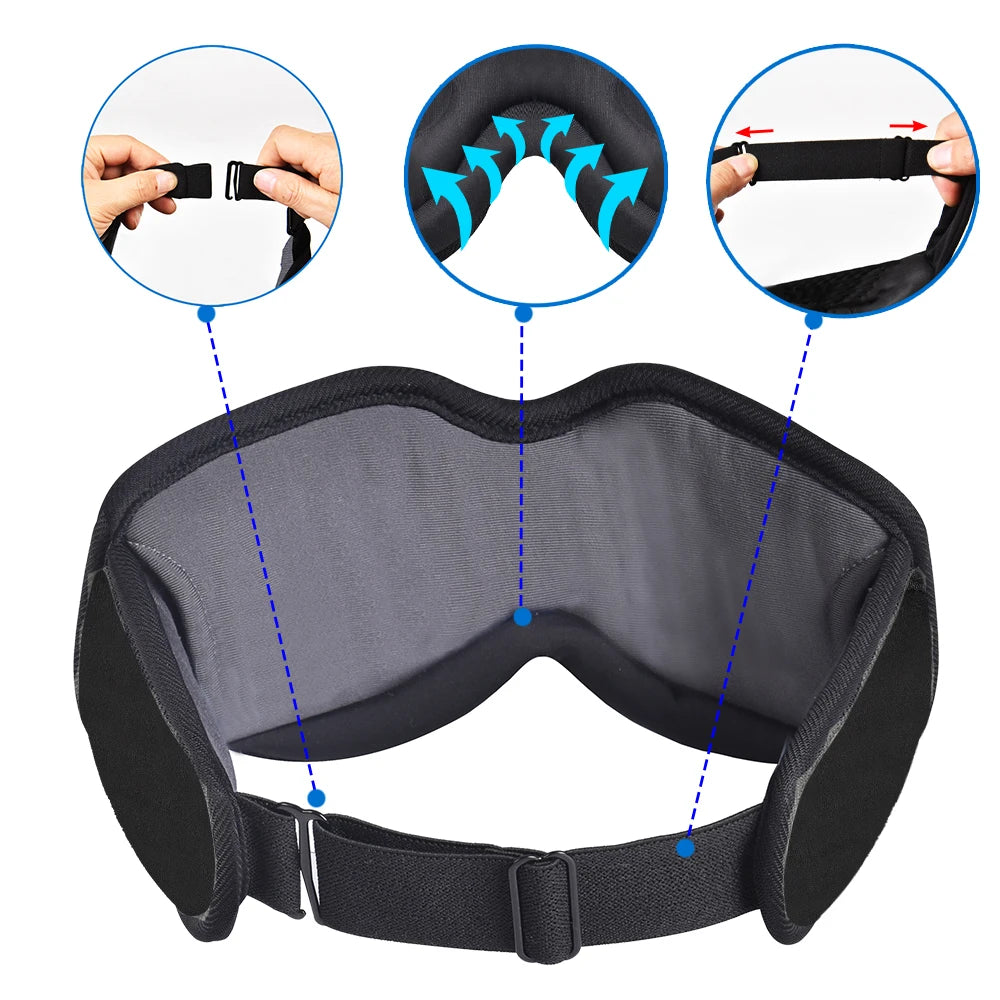 Sleep Headphones 5.2 Bluetooth Sleep Mask Cooling Eye Shade with Music and Ultra Thin Speakers for Sleeping Travel - The Prime Shop