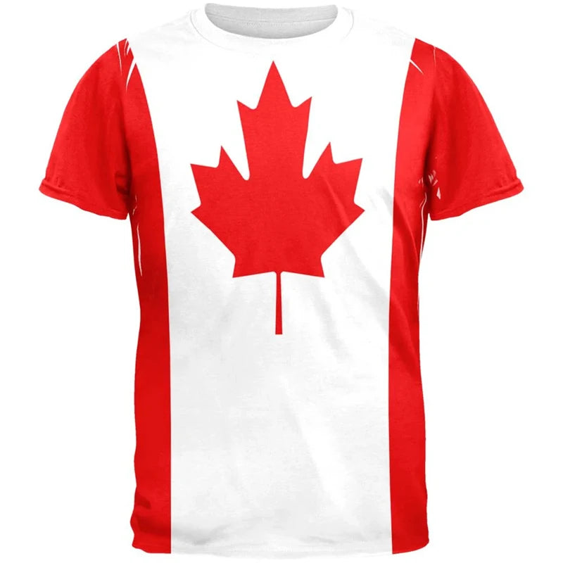 Canada Flag T-Shirt – Maple Leaf Short Sleeve Casual Tee for Men & Women