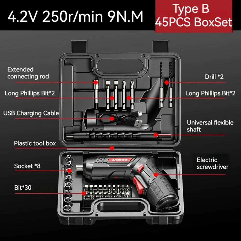 Portable Electric Screwdriver – Compact, Rechargeable Tool for Easy DIY Projects - The Prime Shop