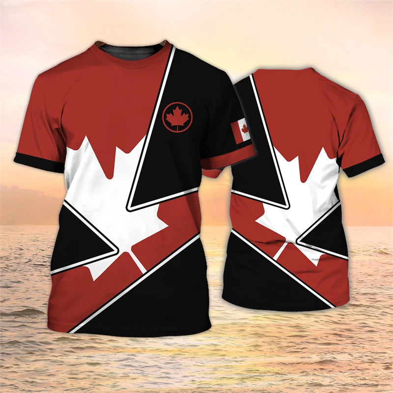 Canada Flag T-Shirt – Maple Leaf Short Sleeve Casual Tee for Men & Women