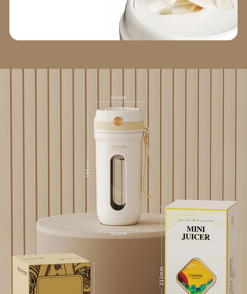 Electric Portable Blender 350ml – USB Rechargeable Juicer for Smoothies and Juices - The Prime Shop