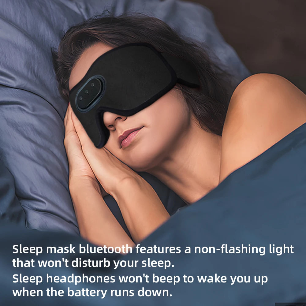 Sleep Headphones 5.2 Bluetooth Sleep Mask Cooling Eye Shade with Music and Ultra Thin Speakers for Sleeping Travel - The Prime Shop