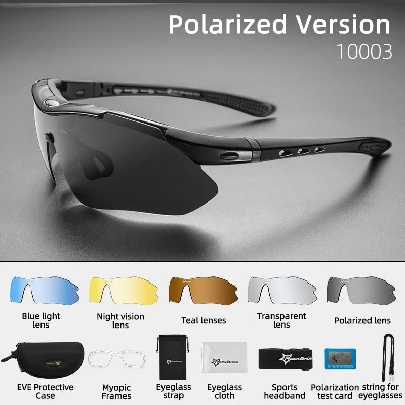 Polarized Cycling Glasses – Photochromic Sports Sunglasses with Multi-Lens for MTB & Outdoor Rides