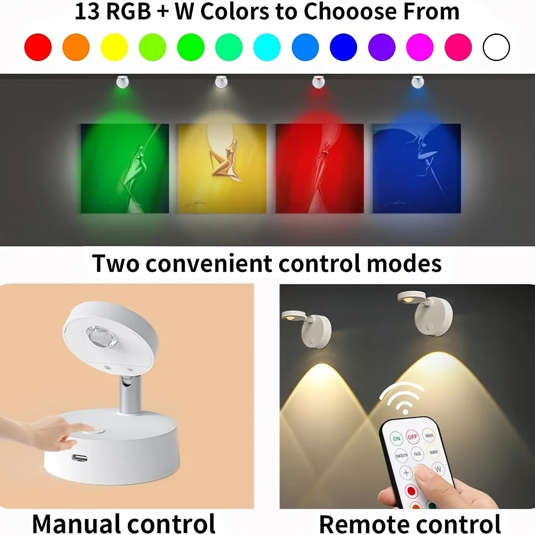 Cordless RGB Cat's Eye LED Wall Lamp – Dimmable Remote Control Night Light for Staircase - The Prime Shop